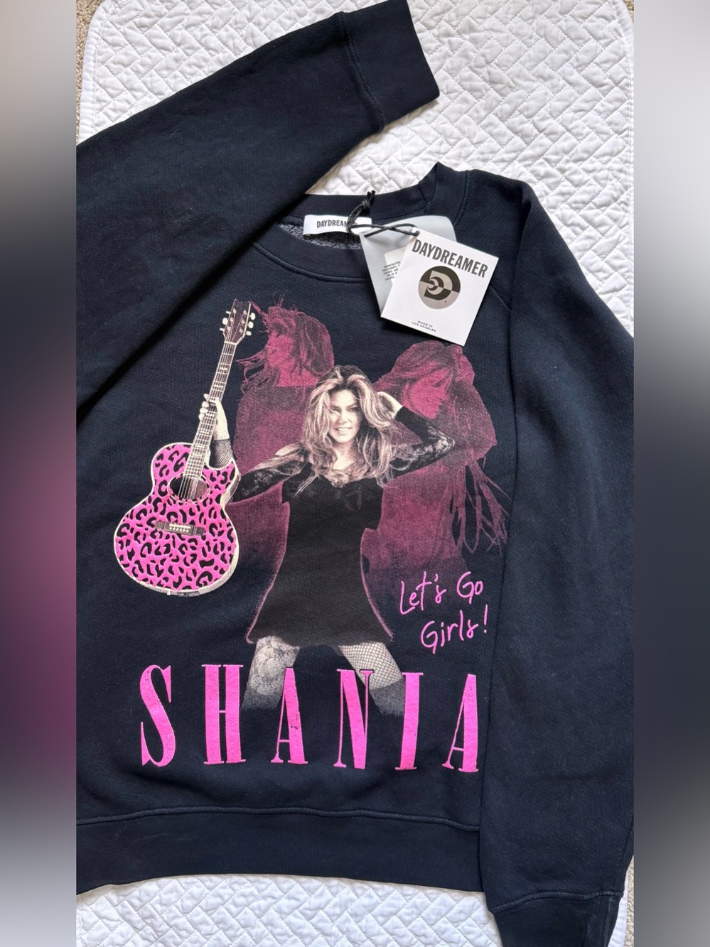 Daydreamer Black Shania Graphic Sweatshirt with Pink Accent